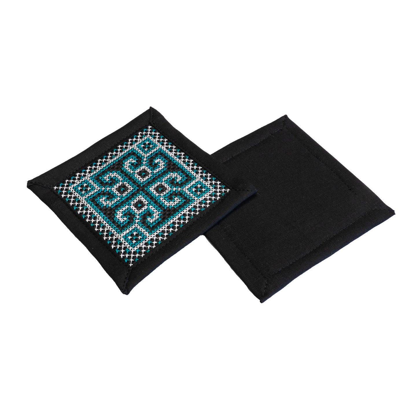 Stitched Coasters - Dark Teal