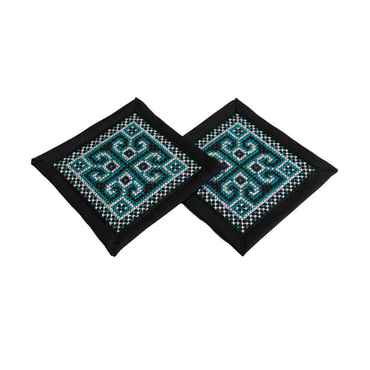 Stitched Coasters - Dark Teal