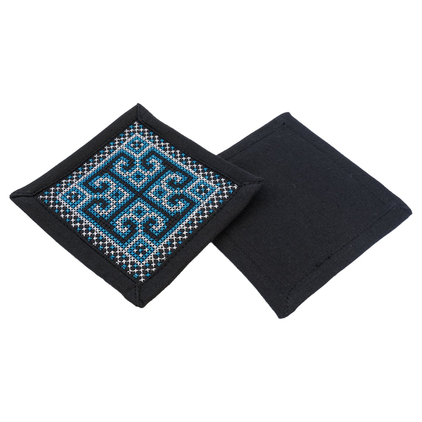 Stitched Coasters - Blue