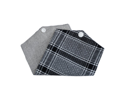 Mask Holder -  Handwoven Black and White Plaid