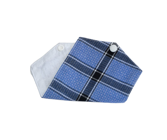 Mask Holder - Handwoven Blue and White Plaid