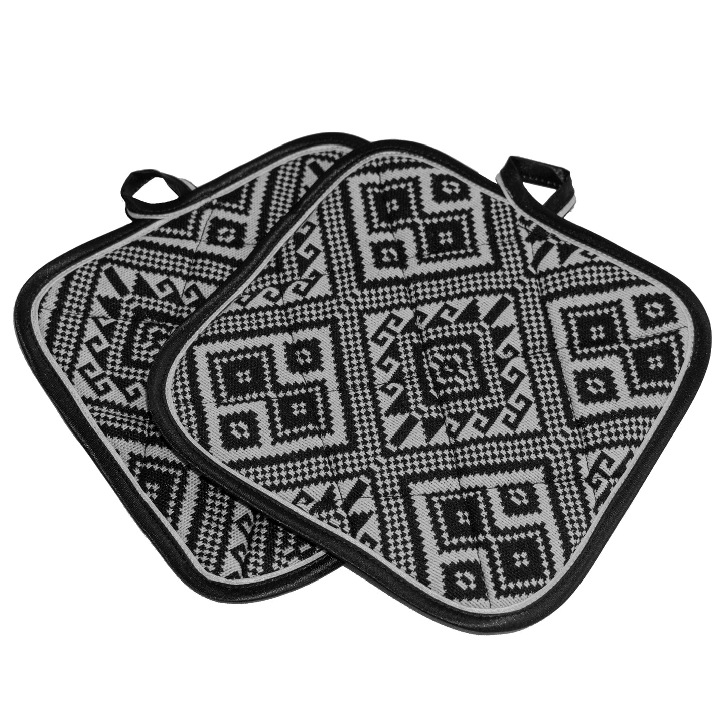 Potholders - Black and White Pattern