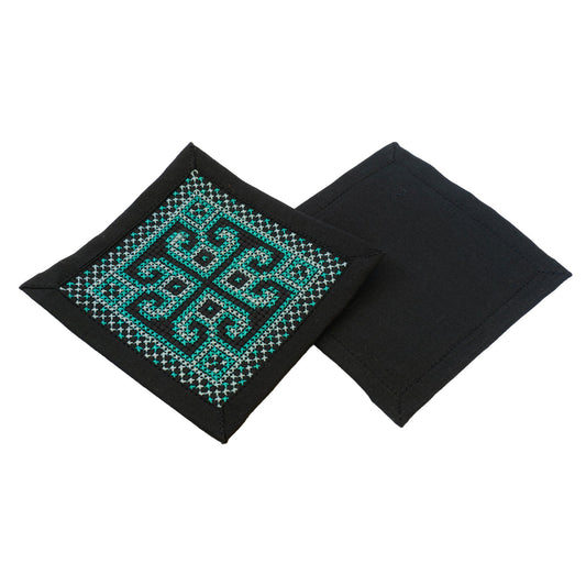 Stitched Coasters - Light Teal